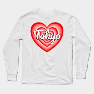 I Love Tokyo Heart Tokyo Japan Cool Cute Japanese Aesthetic Long Sleeve T-Shirt